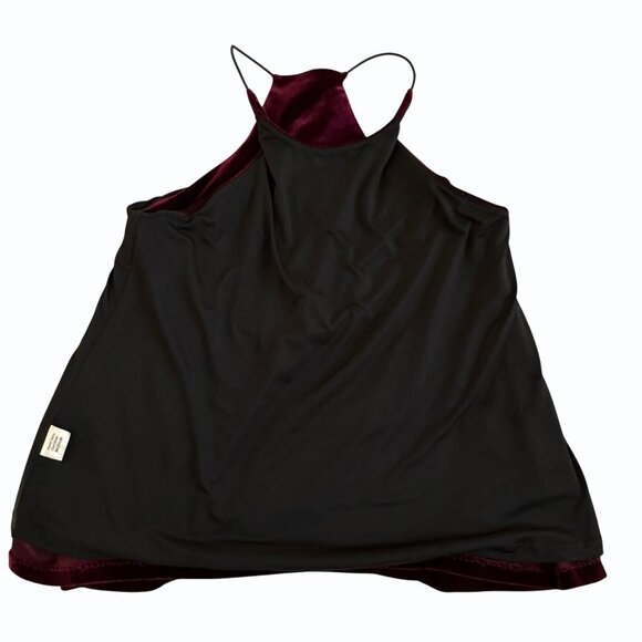 Aqua Velvet Racerback Tank Top Womens M Lined Deep Burgundy Luxury Y2K - Picture 5 of 9